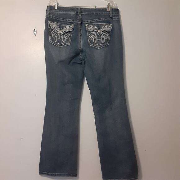 ND Weekend Jeans Women’s Size 14 Blue Denim Wings Embroidered Pockets Stretch - Picture 5 of 10